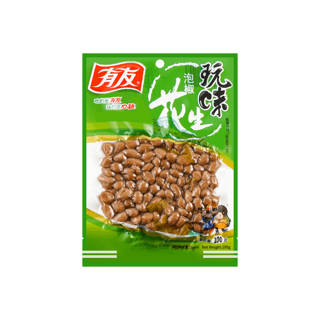 YOUYOU Spicy Peanuts with Pickled Pepper, 3.53 oz