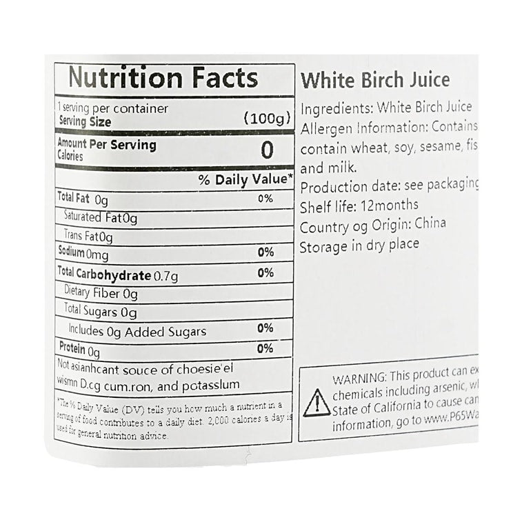 100% NFC Birch Sap, 16.91 fl oz【Natural Nutritional Plant Drinks】【No Added】