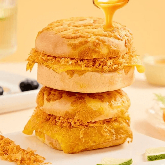 SHISHANG Egg Chicken Floss Sandwich Breakfast Brunch Bread 7 pcs, 17.63 oz