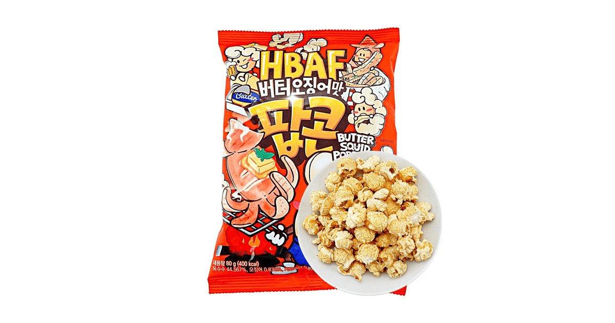 HBAF Butter Grilled Squid Flavor Popcorn, 2.82 oz