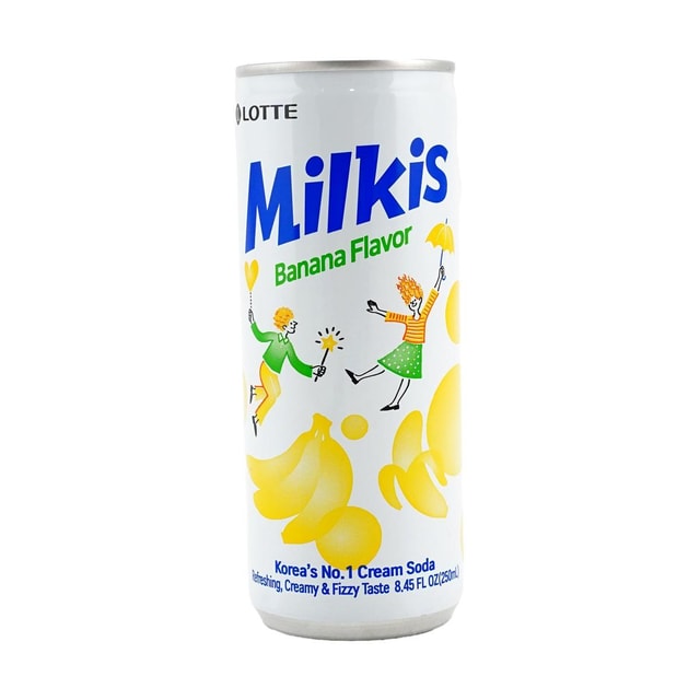 LOTTE Korea Milkis Banana Soda - Carbonated Banana-Flavored Drink 8.45 fl oz