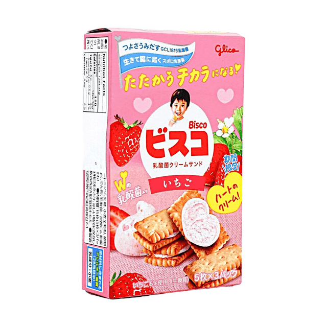 GLICO.JP  Bisco Strawberry Sandwich Biscuits, 2.2 oz