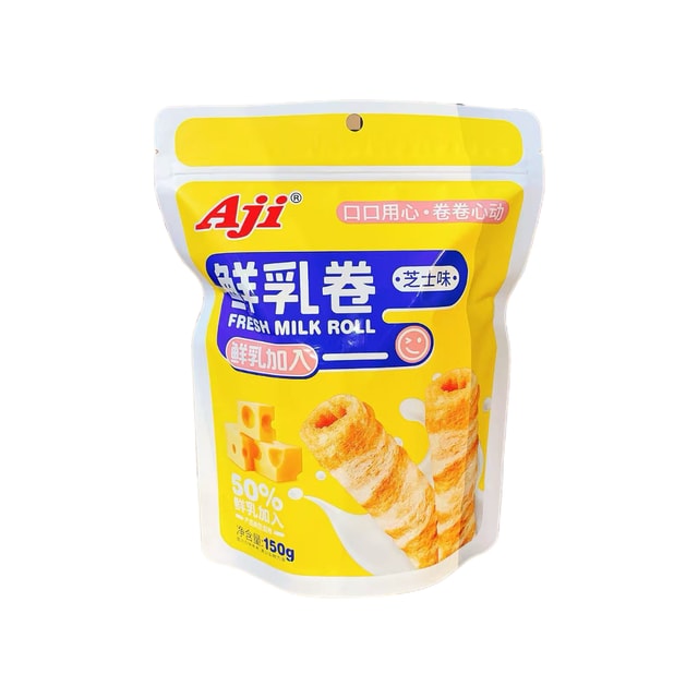 AJI Fresh Milk Roll Egg Roll Cookies Snack 150g- Cheese Flavor 1 Bag