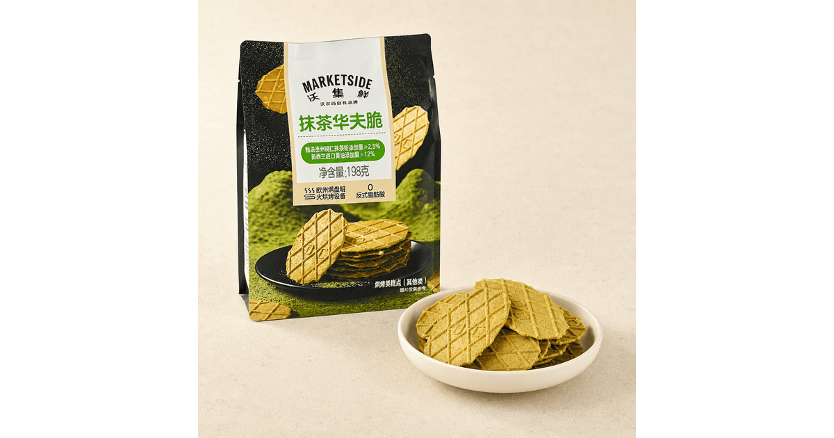 MARKETSIDE Matcha Waffle Crisp 6.98 oz【0 Trans Fat