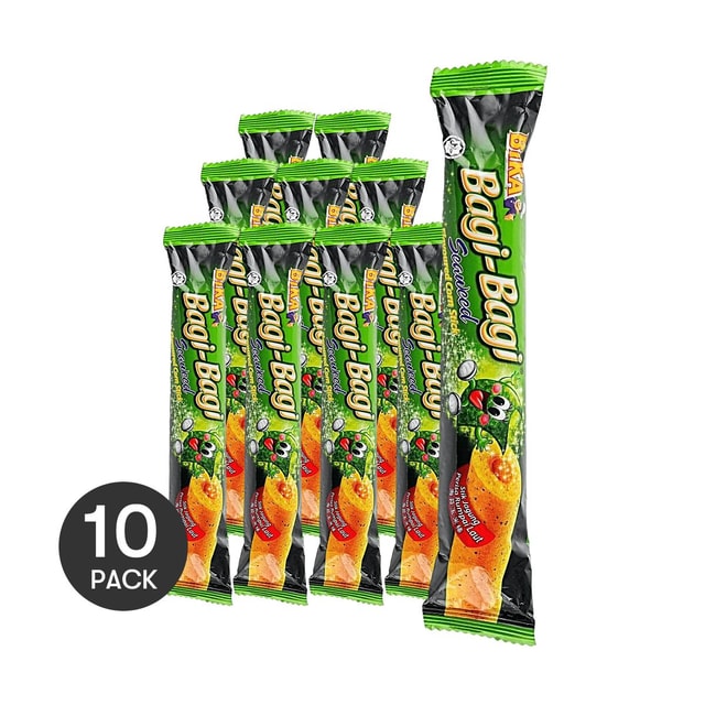 BIKA Bagi-Bagi Seaweed Flavored Corn Sticks, 0.35 oz *10【10 Packs