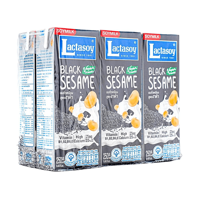 LACTASOY Black Sesame Soymilk 8.45 fl oz*6 packs【High Calcium Nutrition