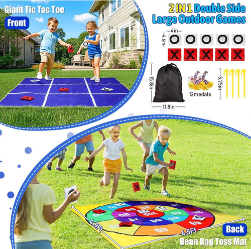 2-in-1 Outdoor Giant Tic Tac Toe Bean Bag Toss Games
