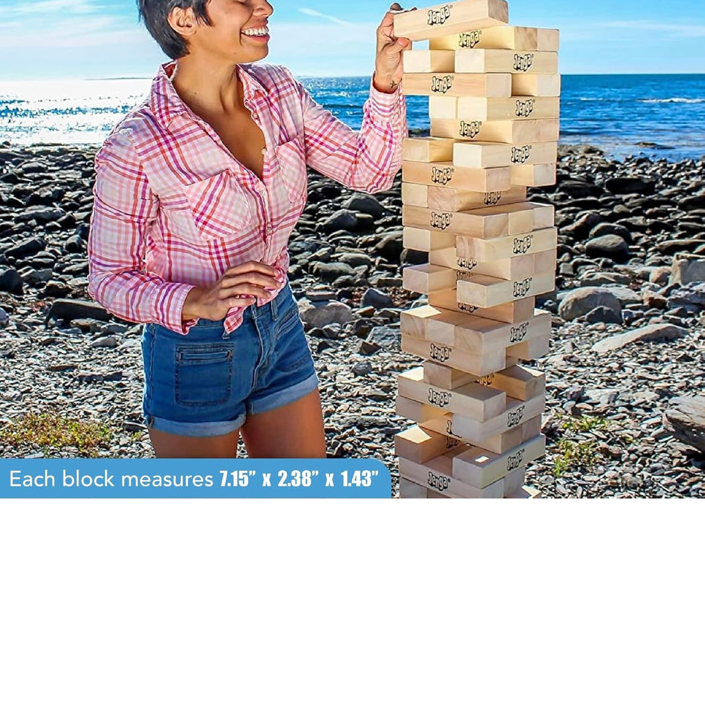 Jenga GIANT - Hardwood Blocks - Stacks to Over 5 feet - Officially Licensed - JS7