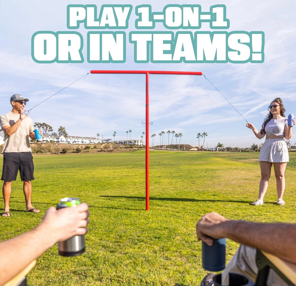 Tower 5 Giant Ring Swing Versus Game for Adults and Family - Hook and Ring Outdoor Yard Game