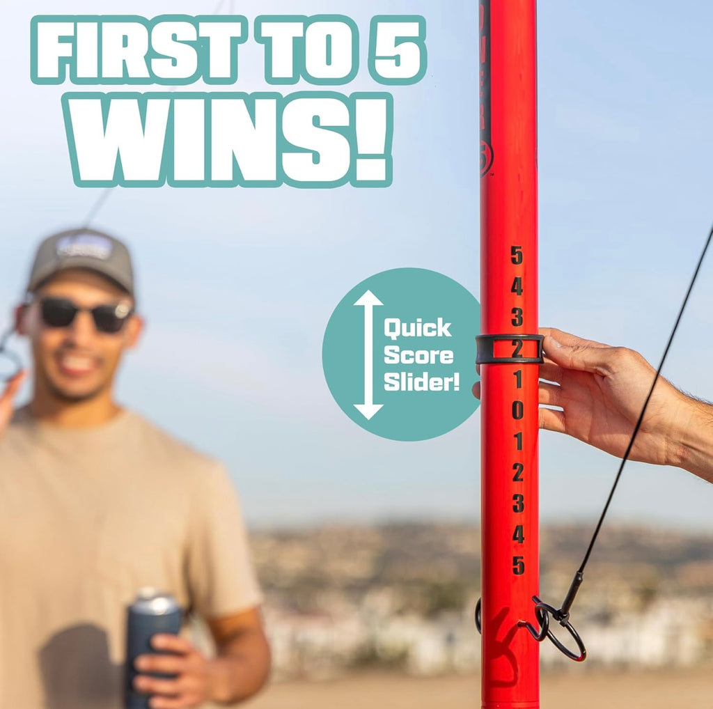 Tower 5 Giant Ring Swing Versus Game for Adults and Family - Hook and Ring Outdoor Yard Game