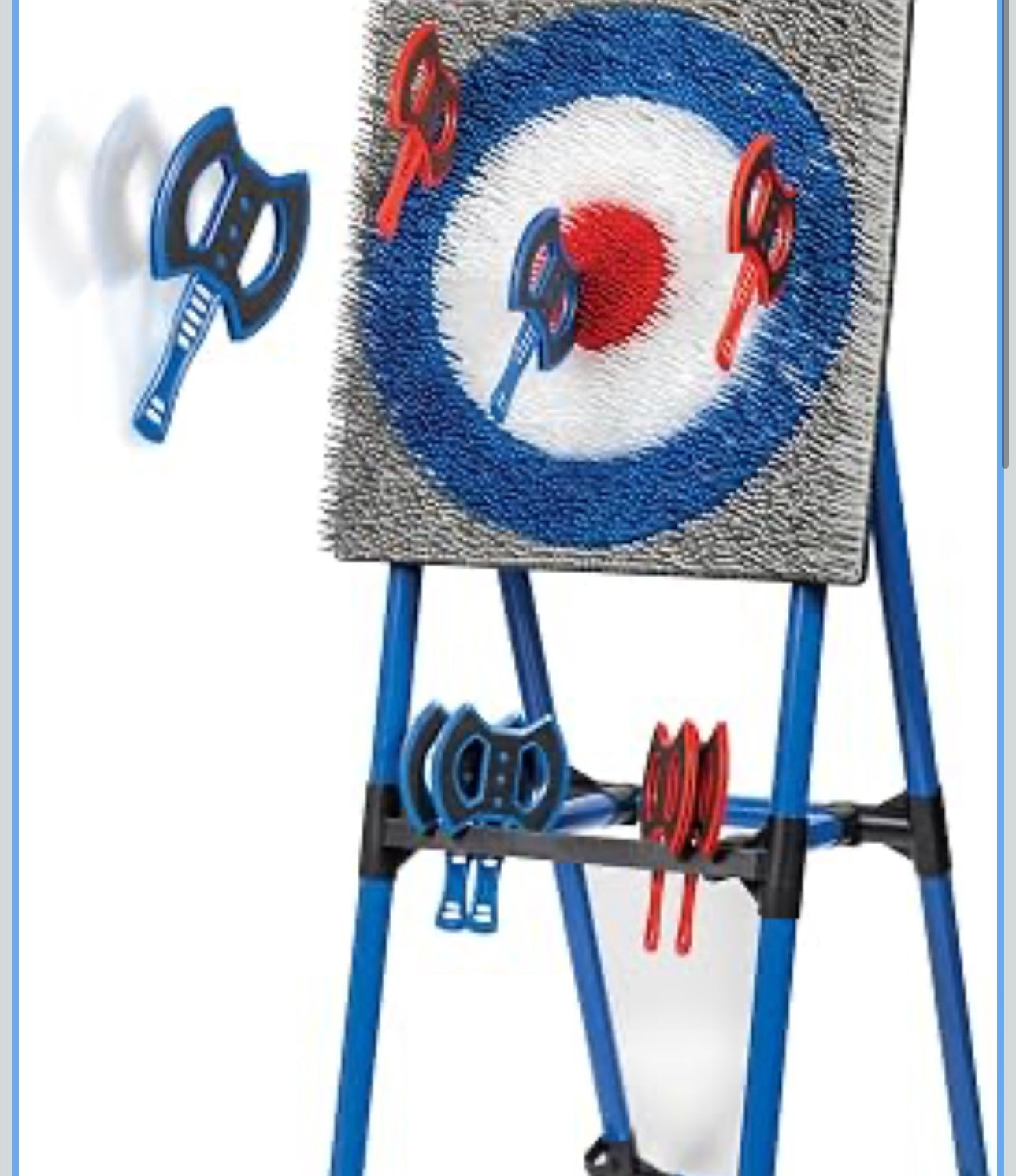 Axe Throwing Game, Bristle Target, 8 Safety Axes, Over 5 Ft Tall