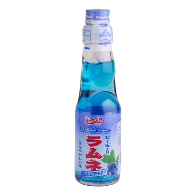 SHIRAKIKU Ramune Drink,Japanese Marble Soda,Blueberry Flavor, 6.76 fl oz