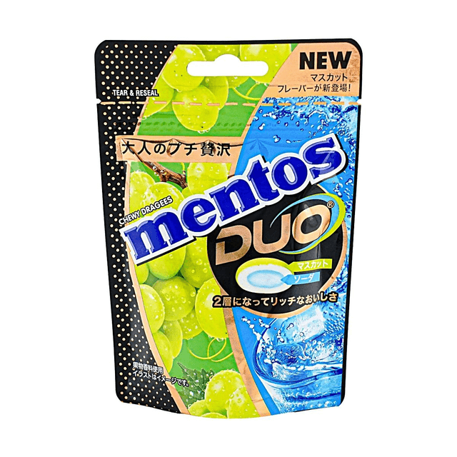 mentos Duo Muscat & Soda Chewy Dragees 1.5oz 【Double Texture】