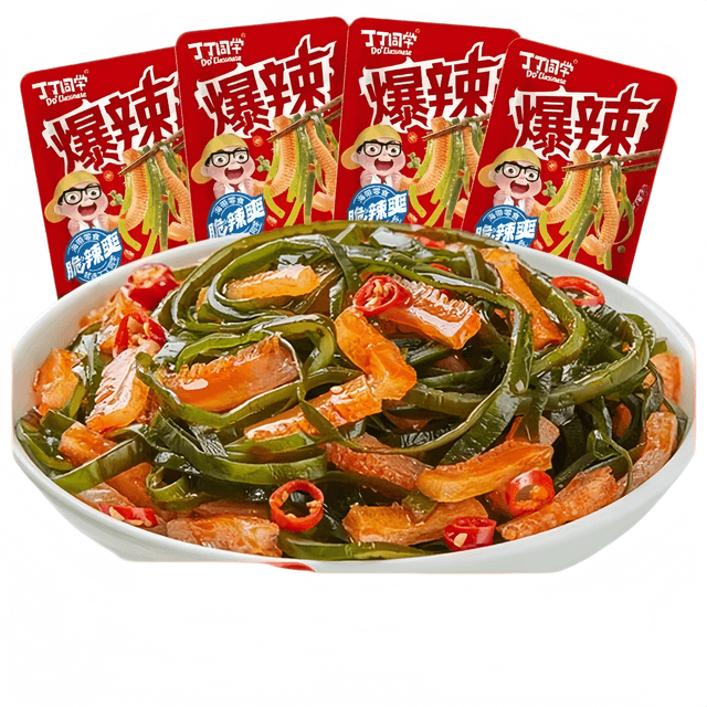 dingdingtongxue Spicy Konjac & Kelp Snack, Instant Enjoyment, 12g*5 Packs