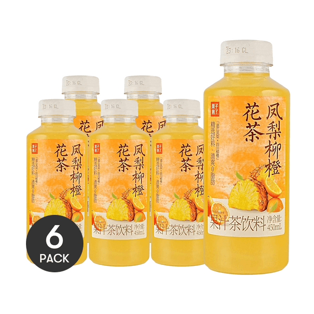 GZSL Pineapple Orange Blossom Tea, 15.22 fl oz *6【6 Packs】【Tropical Fruit Tangy