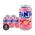 KOREA COCA COLA Fanta Zero Sugar Fresh Peach Flavor Soda, 11.83 fl oz *6【6 Pack