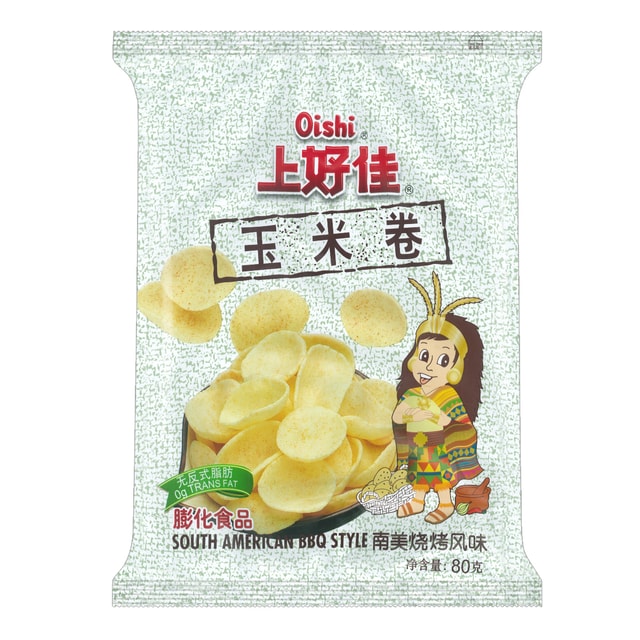 OISHI Sweet Corn Chips South American BBQ Style, 3.17 oz