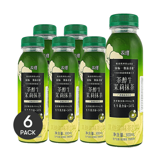 YONGPU Jasmine Matcha Tea Drink 10.15 fl oz *6【6 Packs】