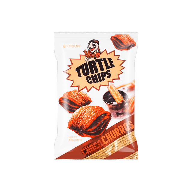 ORION Turtle Chips Chocolate Churros Flavor,Crispy Korean Party Corn Snacks,5.64 oz