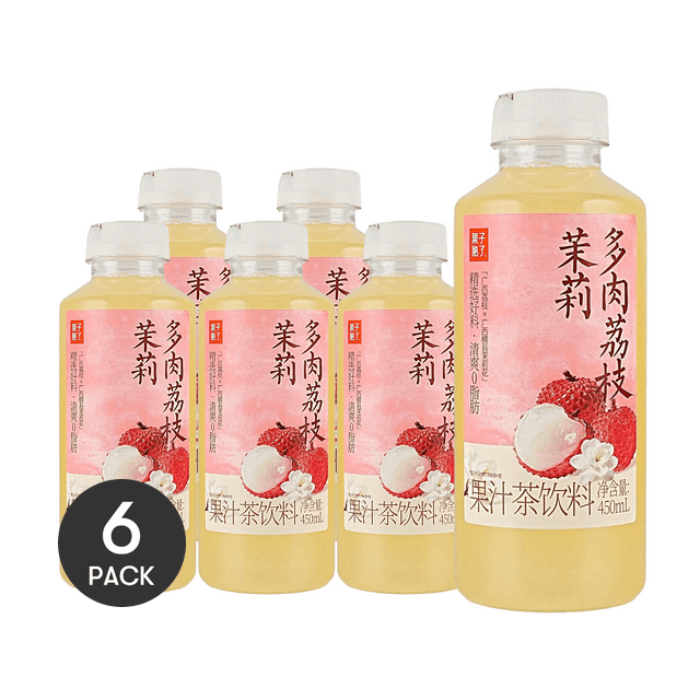 GZSL Lychee Jasmine Juice Tea, 15.22 fl oz *6【6 Packs】【0 Fat】
