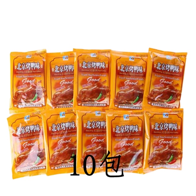 TIANCHAO Beijing Roast Duck Spicy Strips 16g*10 Packs Spicy Snack