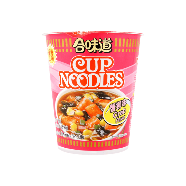NISSIN Cup Noodle Japanese Style Instant Ramen Noodles, Crab Flavor, 2.43 oz