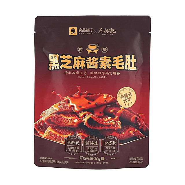 BESTORE Black Sesame Sauce Flavored Konjac Slices 3.7oz
